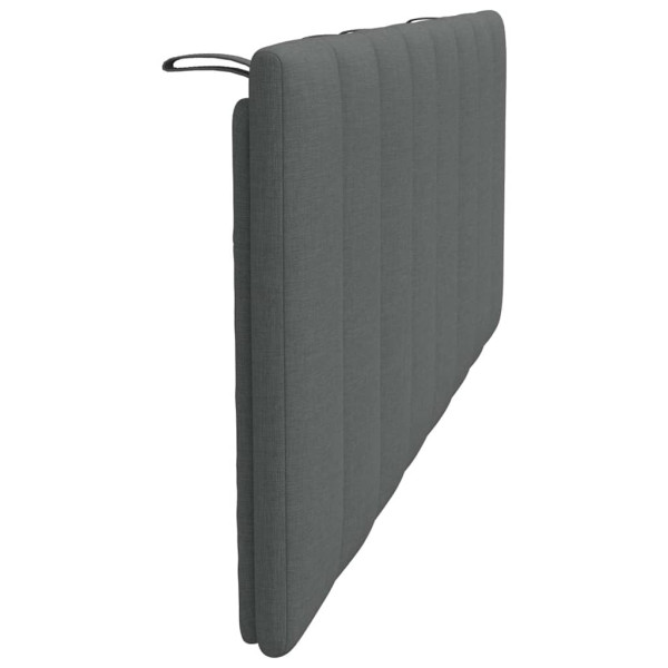 Cabecero de cama acolchado tela gris oscuro 120 cm M 5