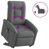 Sillón de masaje eléctrico reclinable elevable tela gris oscuro 1