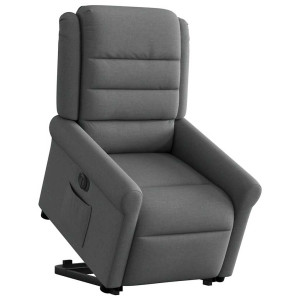 Sillón eléctrico reclinable elevable de tela gris oscuro H
