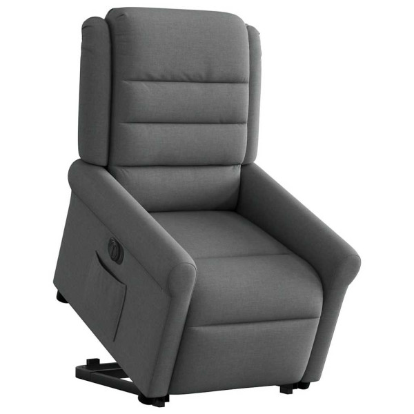Sillón eléctrico reclinable elevable de tela gris oscuro M 2