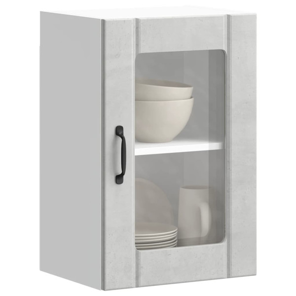 Armario de pared para cocina puerta cristal Lucca gris hormigón D