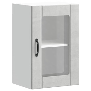 Armario de pared para cocina puerta cristal Lucca gris hormigón H