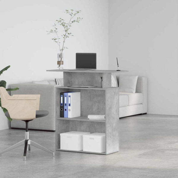 Mostrador de recepción gris hormigón 100x40x104 cm M 4