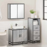 Set de muebles de baño 3 pzas madera contrachapada gris sonoma 4