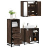 Set de muebles baño 3 pzas madera contrachapada roble marrón 1