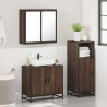 Set de muebles baño 3 pzas madera contrachapada roble marrón 4