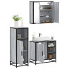 Set de muebles de baño 3 pzas madera contrachapada gris sonoma 1