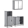 Set de muebles de baño 3 pzas madera contrachapada gris sonoma 2