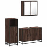 Set de muebles baño 3 pzas madera contrachapada roble marrón 2