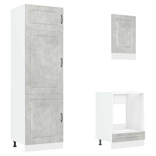 Mueble cocina Kalmar gris hormigón 7 pzas madera contrachapada M 5