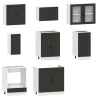 Mueble de cocina Kalmar negra 8 piezas madera contrachapada 4