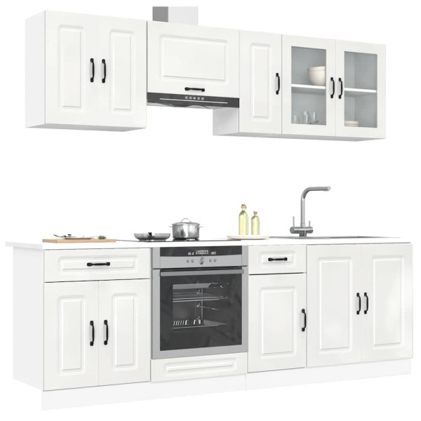 Mueble cocina Kalmar blanco de alto brillo 8 pzas D