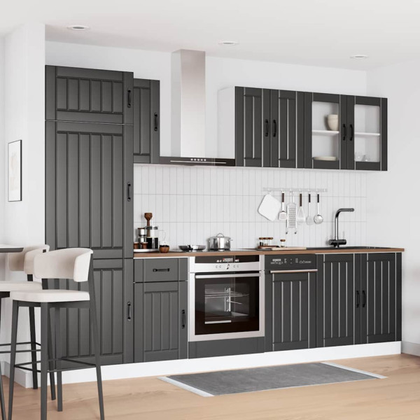 8 peças armário de cozinha conjunto Kalmar preto M 3