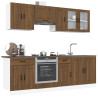 Mueble cocina Kalmar roble marrón 8 pzas madera contrachapada 1