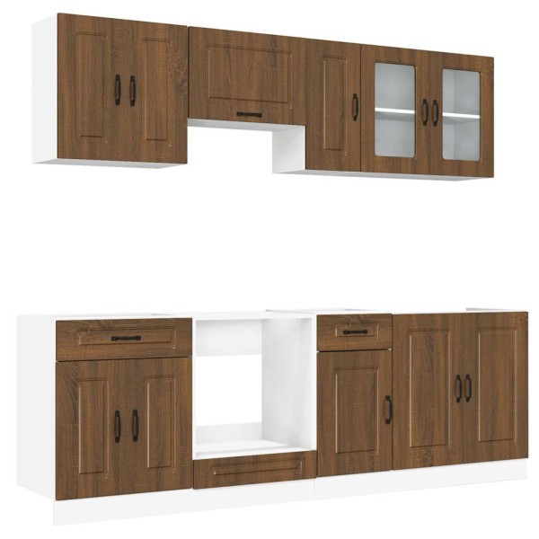 Mueble cocina Kalmar roble marrón 8 pzas madera contrachapada M 2