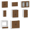 Mueble cocina Kalmar roble marrón 8 pzas madera contrachapada 4