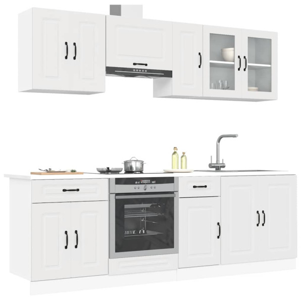 8 peças armário de cozinha conjunto Kalmar branco D