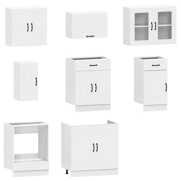 Mueble de cocina Kalmar blanco 8 piezas madera contrachapada M 4