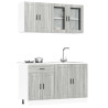 Mueble cocina Kalmar sonoma gris 4 pzas madera contrachapada 1