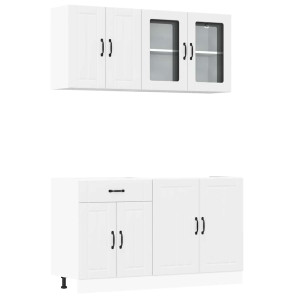 Mueble de cocina Kalmar blanco 4 piezas madera contrachapada H