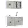 Mueble cocina Kalmar gris hormigón 4 pzas madera contrachapada 1