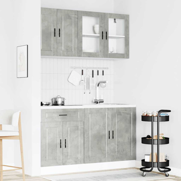 Mueble cocina Kalmar gris hormigón 4 pzas madera contrachapada M 3