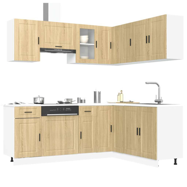 Mueble cocina Porto roble sonoma 11 pzas madera contrachapada D