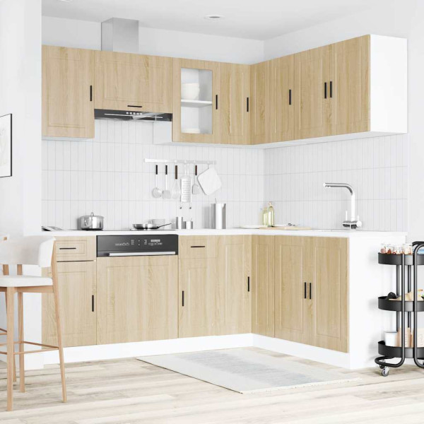 Mueble cocina Porto roble sonoma 11 pzas madera contrachapada M 3