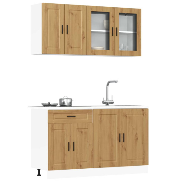 Mueble de cocina Kalmar 4 piezas artesanal roble D