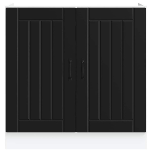 Armário baixo lavatório Lucca deriv. de madeira preto M 4