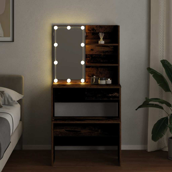 Juego de tocador con LED madera contrachapada madera vieja M 4