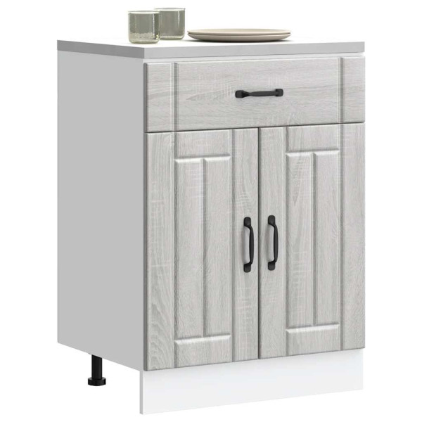Mueble bajo de cocina Lucca madera contrachapada gris sonoma D