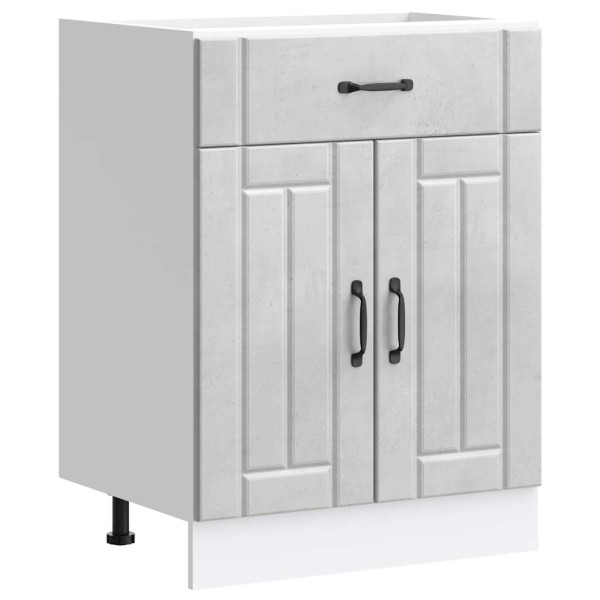 Mueble bajo de cocina Lucca madera contrachapada gris cemento M 2