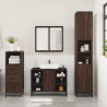 Set de muebles baño 3 pzas madera contrachapada roble marrón 3