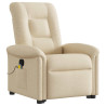 Silla de masaje reclinable de pie de tela color crema 4
