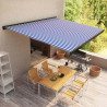 Toldo de carrete motorizado azul y blanco 350x250 cm 1