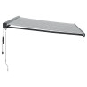 Toldo retráctil aluminio y tela gris antracita y blanco 4x3 m 4