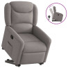 Sillón reclinable elevable tela gris taupe 1