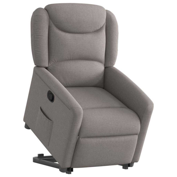 Sillón reclinable elevable tela gris taupe M 3
