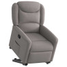 Sillón reclinable elevable tela gris taupe 3