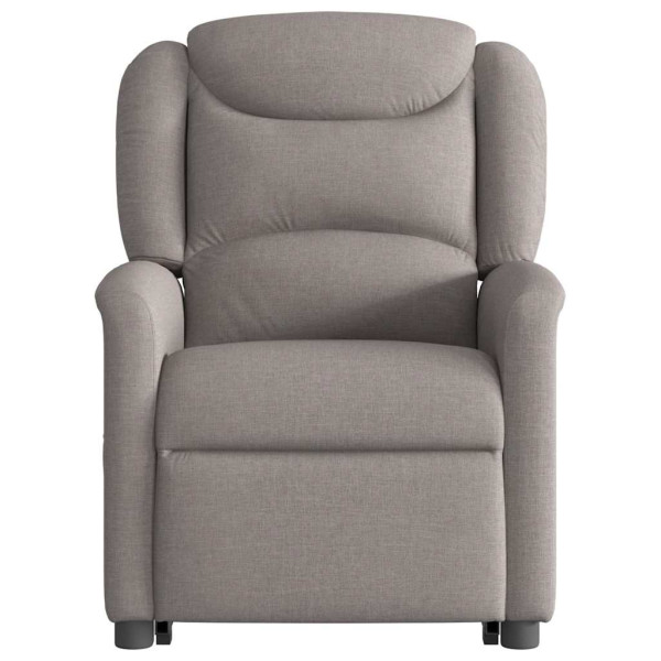 Sillón reclinable elevable tela gris taupe M 5
