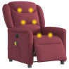 Sillón de masaje reclinable eléctrico tela rojo tinto 3
