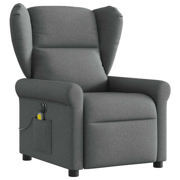Sillón reclinable de masaje eléctrico tela gris oscuro M 3