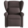 Sillón masaje eléctrico reclinable elevable tela marrón oscuro 4