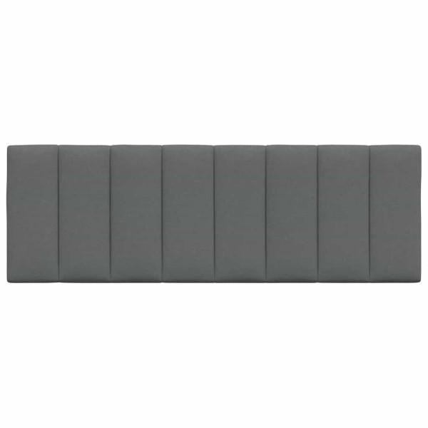 Cabecero de cama acolchado tela gris oscuro 140 cm M 4
