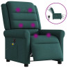 Sillón reclinable de masaje eléctrico tela verde oscuro 1