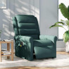 Sillón reclinable de masaje eléctrico tela verde oscuro 3