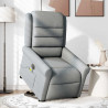 Sillón de masaje eléctrico reclinable elevable tela gris claro 3