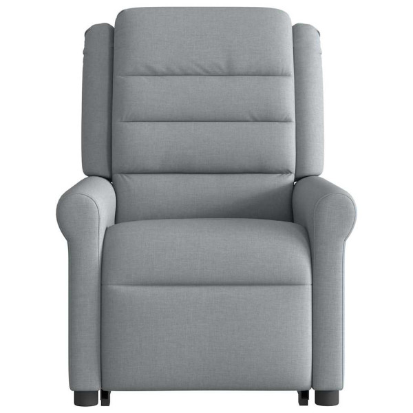 Sillón de masaje eléctrico reclinable elevable tela gris claro M 5