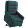 Sillón masaje eléctrico reclinable elevable tela verde oscuro 2